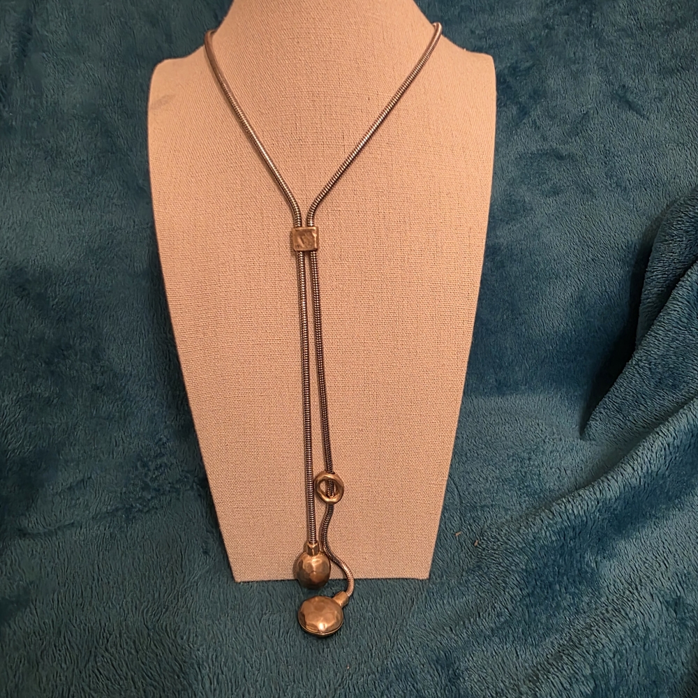 Chico's Gold and Silver Drop Necklace
